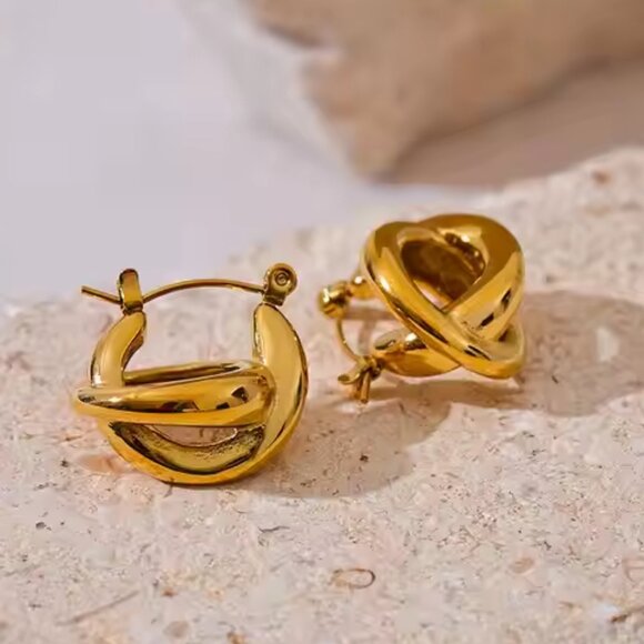 Small X Hoop Earrings - Picture 1 of 1